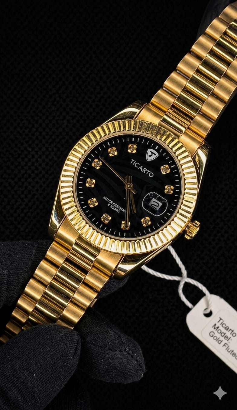 TICARTO LUXURY STAINLESS STEEL WATCH